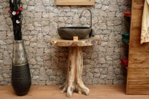 Wurzelholz-Waschtisch-Unikat-Massiv-Teak-Nr-451