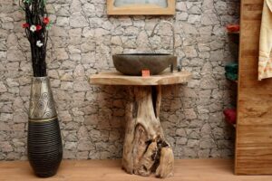 Wurzelholz-Waschtisch-Unikat-Massiv-Teak-Nr-454