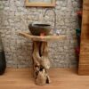 Wurzelholz-Waschtisch-Unikat-Massiv-Teak-Nr-454