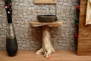 Wurzelholz-Waschtisch-Unikat-Massiv-Teak-Nr-469