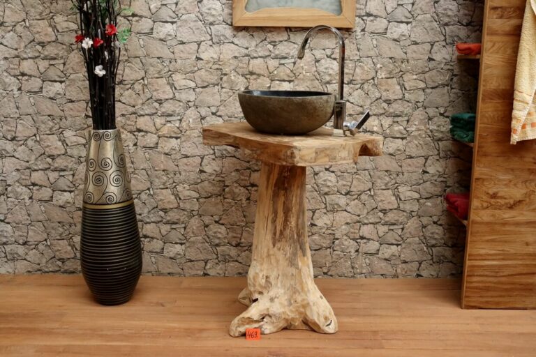Wurzelholz-Waschtisch-Unikat-Massiv-Teak-Nr-469