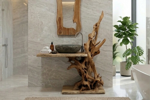 Wurzelholz-Waschtische